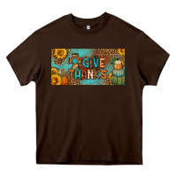 Chocolate Brown give thanks license plate Heavy Core Tee - BundleAndBundleShop