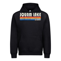 Black Vintage 70S 80S Style Squam Lake Nh Urban Hoodie - lanVoArt