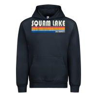 Navy Vintage 70S 80S Style Squam Lake Nh Urban Hoodie - lanVoArt