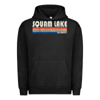 Pigment Black Vintage 70S 80S Style Squam Lake Nh Urban Hoodie - lanVoArt