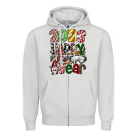 Dove Grey 2023 Happy New Year Zipper Hoodie - CowhideDigitalArt