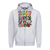 Heather Grey 2023 Happy New Year Zipper Hoodie - CowhideDigitalArt