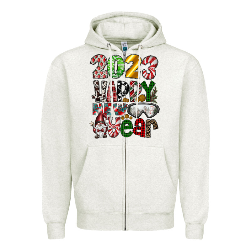 2023 Happy New Year Zipper Hoodie by CowhideDigitalArt | Teevron