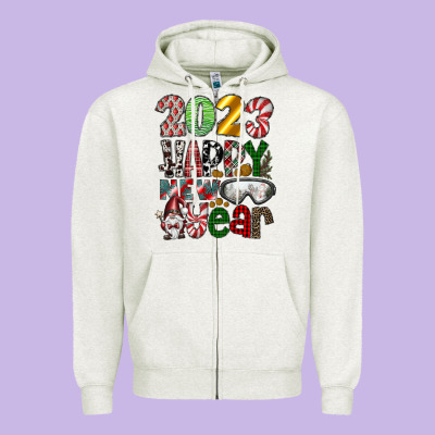 2023 Happy New Year Zipper Hoodie Designed By Cowhidedigitalart
