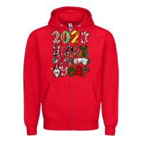 Red 2023 Happy New Year Zipper Hoodie - CowhideDigitalArt