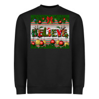 Black Christmas Believe Heavyweight Sweatshirt - BundleAndBundleShop