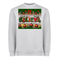 Heather Grey Christmas Believe Heavyweight Sweatshirt - BundleAndBundleShop