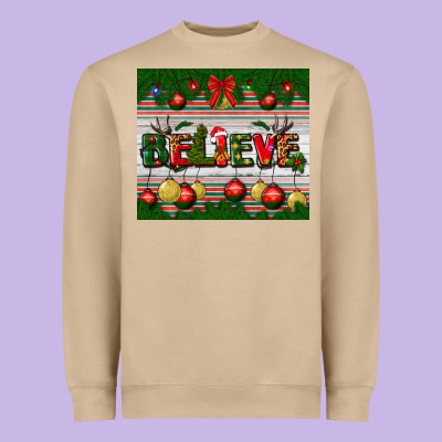 Christmas Believe Heavyweight Sweatshirt Designed By Bundleandbundleshop