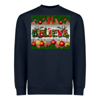 Navy Christmas Believe Heavyweight Sweatshirt - BundleAndBundleShop