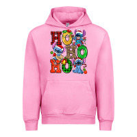 Fuchsia Pink ho ho ho stitch Urban Hoodie - AdoDesignShop