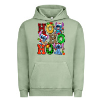 Pigment Oil Green ho ho ho stitch Urban Hoodie - AdoDesignShop