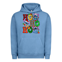 Pigment Pebble Blue ho ho ho stitch Urban Hoodie - AdoDesignShop