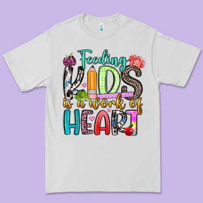 Feeding Kids Is A Work Of Heart Premium Tee Designed By Artiststas