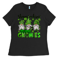Black shamrockin' with my gnomies st patrick's day Ladies Tee - Jasminsmagicworld