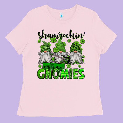 Shamrockin' With My Gnomies St Patrick's Day Ladies Tee Designed By Jasminsmagicworld