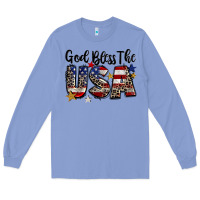 Colony Blue god bless the usa Long Sleeve Tee - CowGirlArtShop