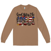 Toasted Coconut god bless the usa Long Sleeve Tee - CowGirlArtShop