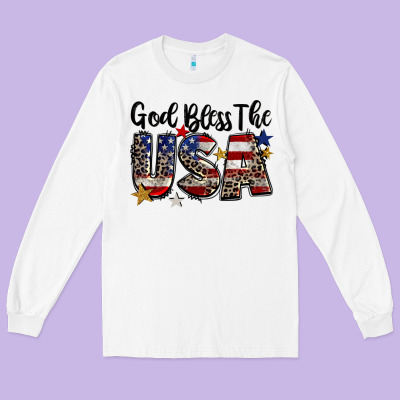 God Bless The Usa Long Sleeve Tee Designed By Cowgirlartshop