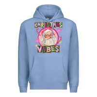 Colony Blue Pink Christmas Vibes Santa Premium Hoodie - FaDigitalArtStudio