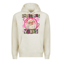 Oatmeal Heather Pink Christmas Vibes Santa Premium Hoodie - FaDigitalArtStudio
