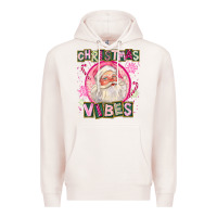 Pale Pink Pink Christmas Vibes Santa Premium Hoodie - FaDigitalArtStudio