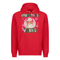 Red Pink Christmas Vibes Santa Premium Hoodie - FaDigitalArtStudio
