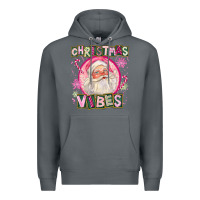 Rock Pink Christmas Vibes Santa Premium Hoodie - FaDigitalArtStudio