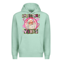 Seafoam Pink Christmas Vibes Santa Premium Hoodie - FaDigitalArtStudio