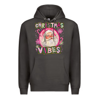 Smoke Pink Christmas Vibes Santa Premium Hoodie - FaDigitalArtStudio