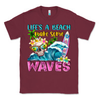 Burgundy Life's a beach make some waves Classic Tee - NancyCooperArtShop