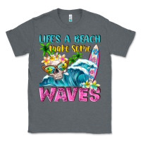 Charcoal Heather Life's a beach make some waves Classic Tee - NancyCooperArtShop