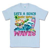 Dusty Blue Life's a beach make some waves Classic Tee - NancyCooperArtShop