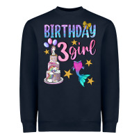 Navy birthday girl 3 Heavyweight Sweatshirt - BundleAndBundleShop