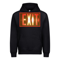 Black exit sign   hippie Urban Hoodie - lanVoArt