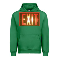 Emerald exit sign   hippie Urban Hoodie - lanVoArt