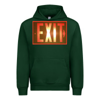 Forest Green exit sign   hippie Urban Hoodie - lanVoArt