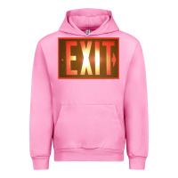 Fuchsia Pink exit sign   hippie Urban Hoodie - lanVoArt