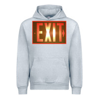 Heather Grey exit sign   hippie Urban Hoodie - lanVoArt