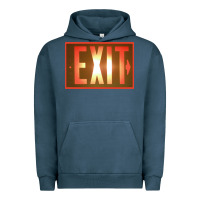 Pigment Midnight Navy exit sign   hippie Urban Hoodie - lanVoArt