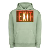 Pigment Oil Green exit sign   hippie Urban Hoodie - lanVoArt