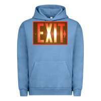 Pigment Pebble Blue exit sign   hippie Urban Hoodie - lanVoArt