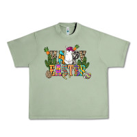 Oil Green Happy Easter with cowboy Easter Day Urban Heavy Tee - HowdyJamesFarm