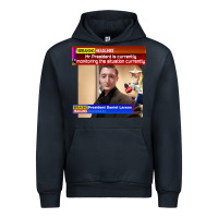 Navy daniel larson monitoring the situation   vintage Urban Hoodie - lanVoArt