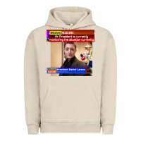 Pigment French Oak daniel larson monitoring the situation   vintage Urban Hoodie - lanVoArt