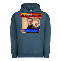 Pigment Midnight Navy daniel larson monitoring the situation   vintage Urban Hoodie - lanVoArt