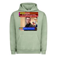 Pigment Oil Green daniel larson monitoring the situation   vintage Urban Hoodie - lanVoArt