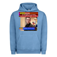 Pigment Pebble Blue daniel larson monitoring the situation   vintage Urban Hoodie - lanVoArt