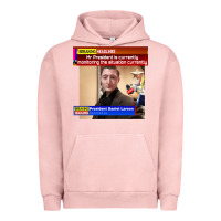Pigment Salmon daniel larson monitoring the situation   vintage Urban Hoodie - lanVoArt