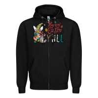 Black happy easter y all Zipper Hoodie - CowhideDigitalArt