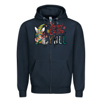 Navy happy easter y all Zipper Hoodie - CowhideDigitalArt